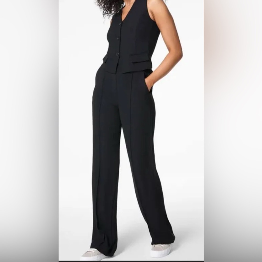 Spanx carefree crepe XS pleated trouser black NWOT